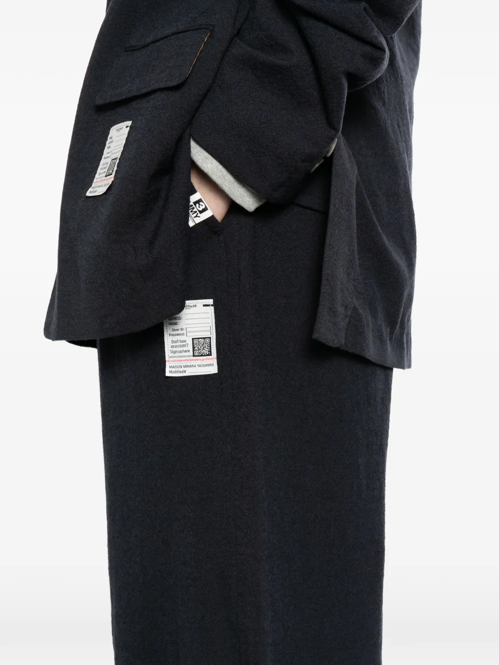 Maison MIHARA YASUHIRO Wollen gelaagde broek Blauw