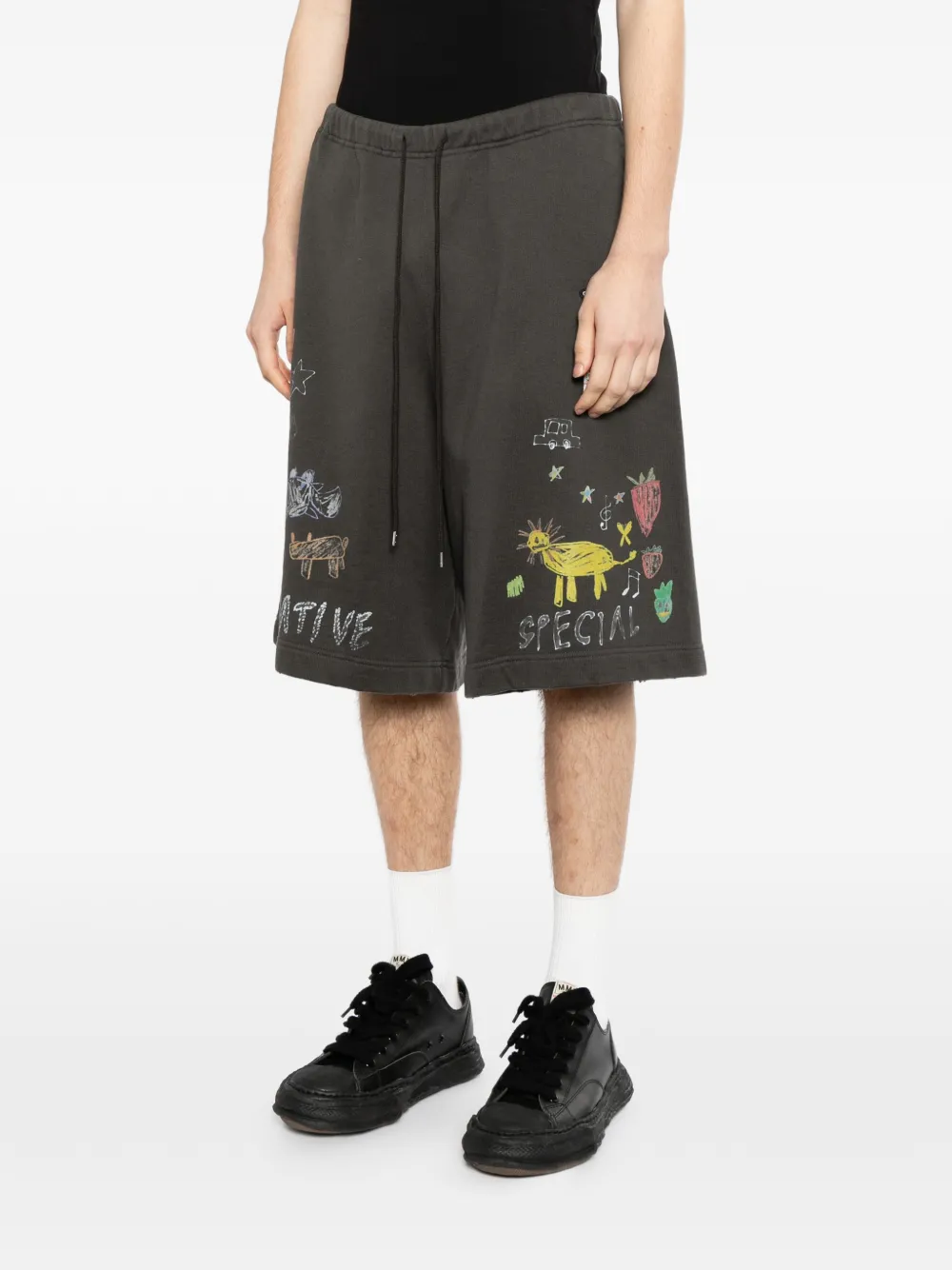 Maison MIHARA YASUHIRO Kids Doodle shorts Grijs