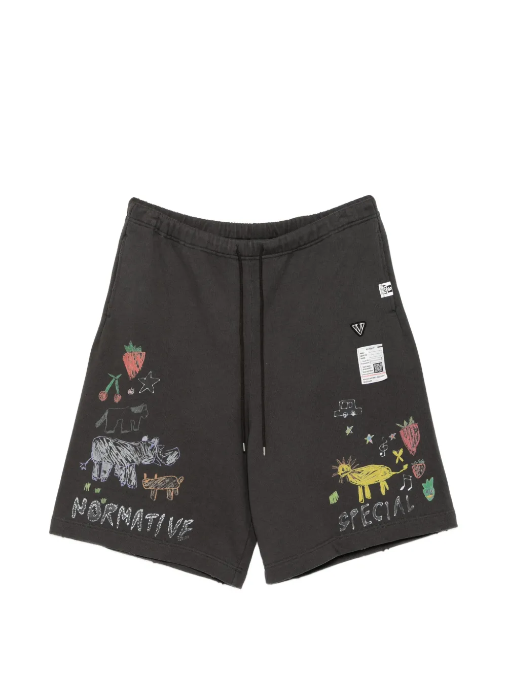Maison MIHARA YASUHIRO Kids Doodle shorts - Grigio