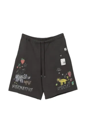 MIHARAYASUHIROスウェットハーフパンツ MIHARAYASUHIRO/ミハラヤスヒロ】EMBELLISHED BLEACHED PANTS