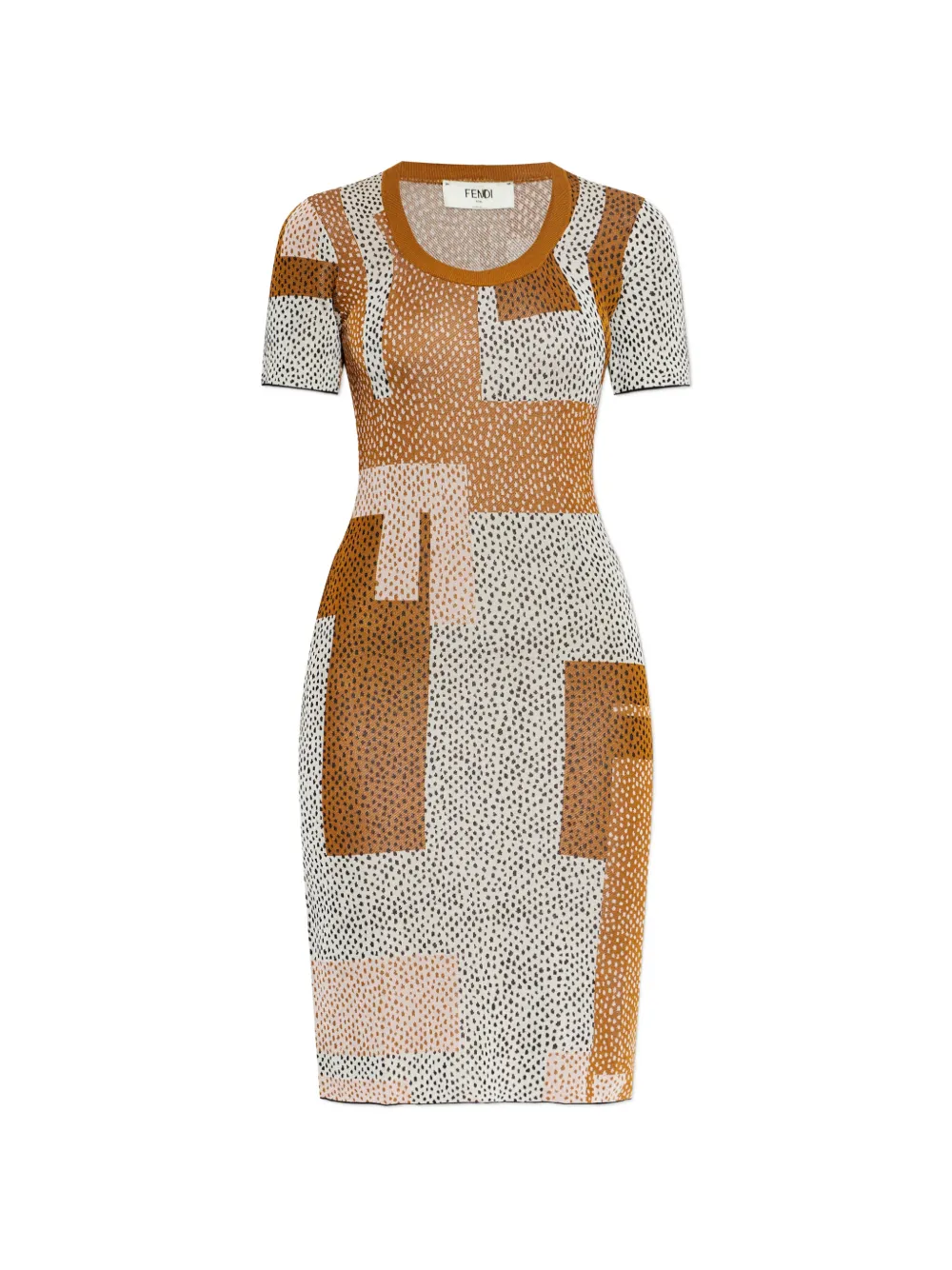 FENDI multicolour viscose jacquard dress - Toni neutri