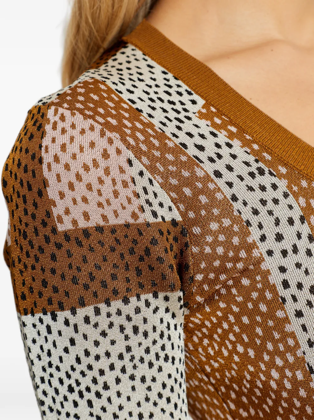FENDI Jurk met veelkleurig viscose jacquard Beige