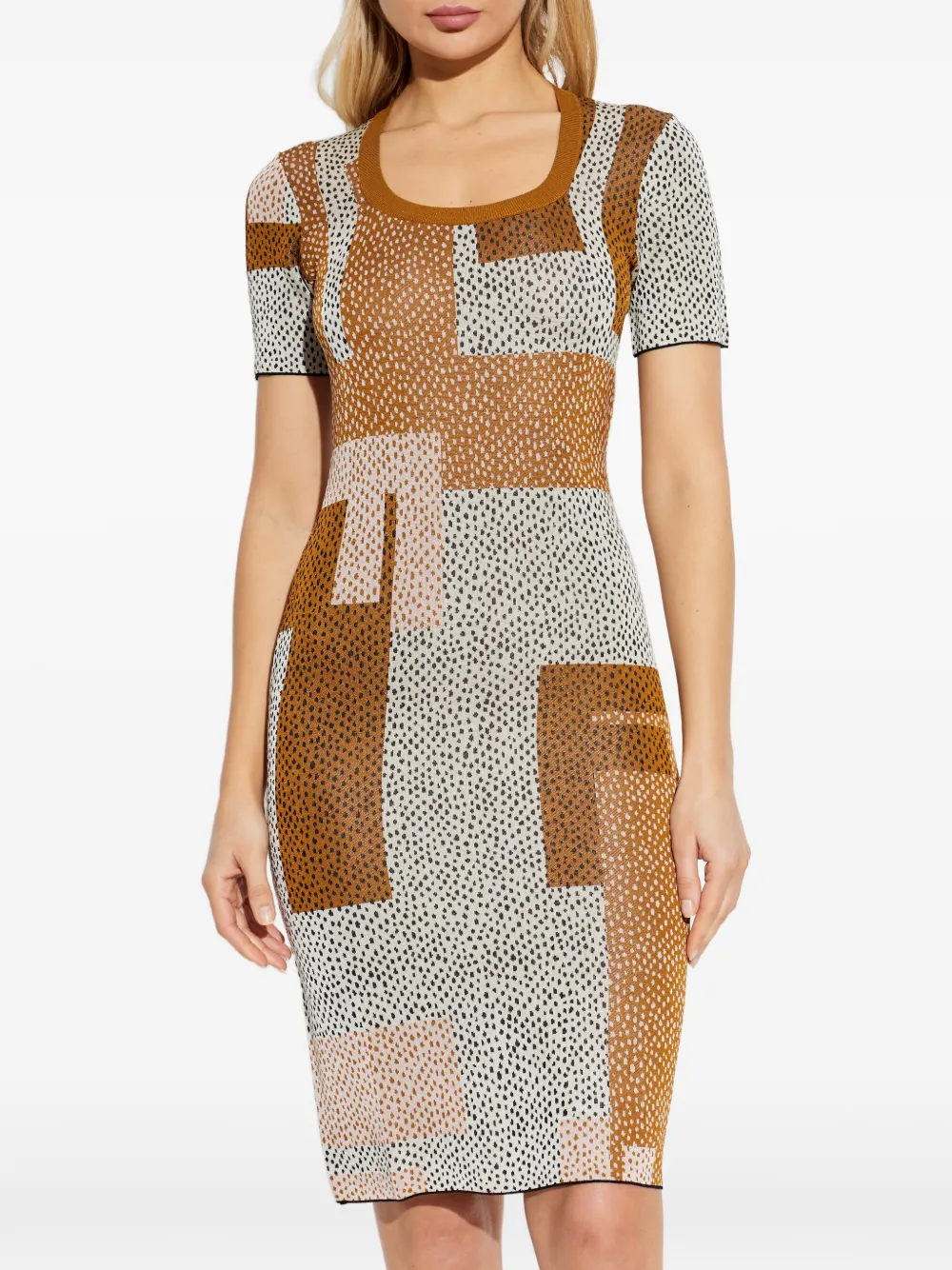  Fendi Multicolour Viscose Jacquard Dress - Neutrals 