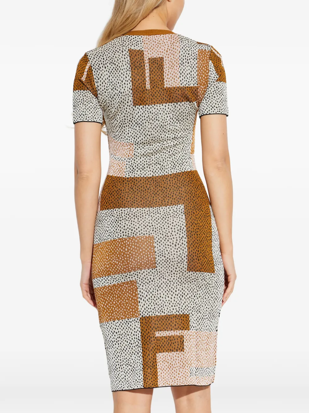 FENDI Jurk met veelkleurig viscose jacquard Beige