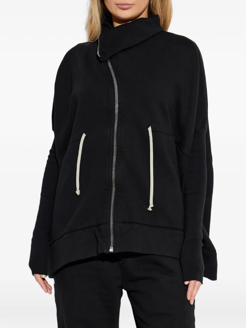Rick Owens DRKSHDW Trui met trechterhals en rits Zwart