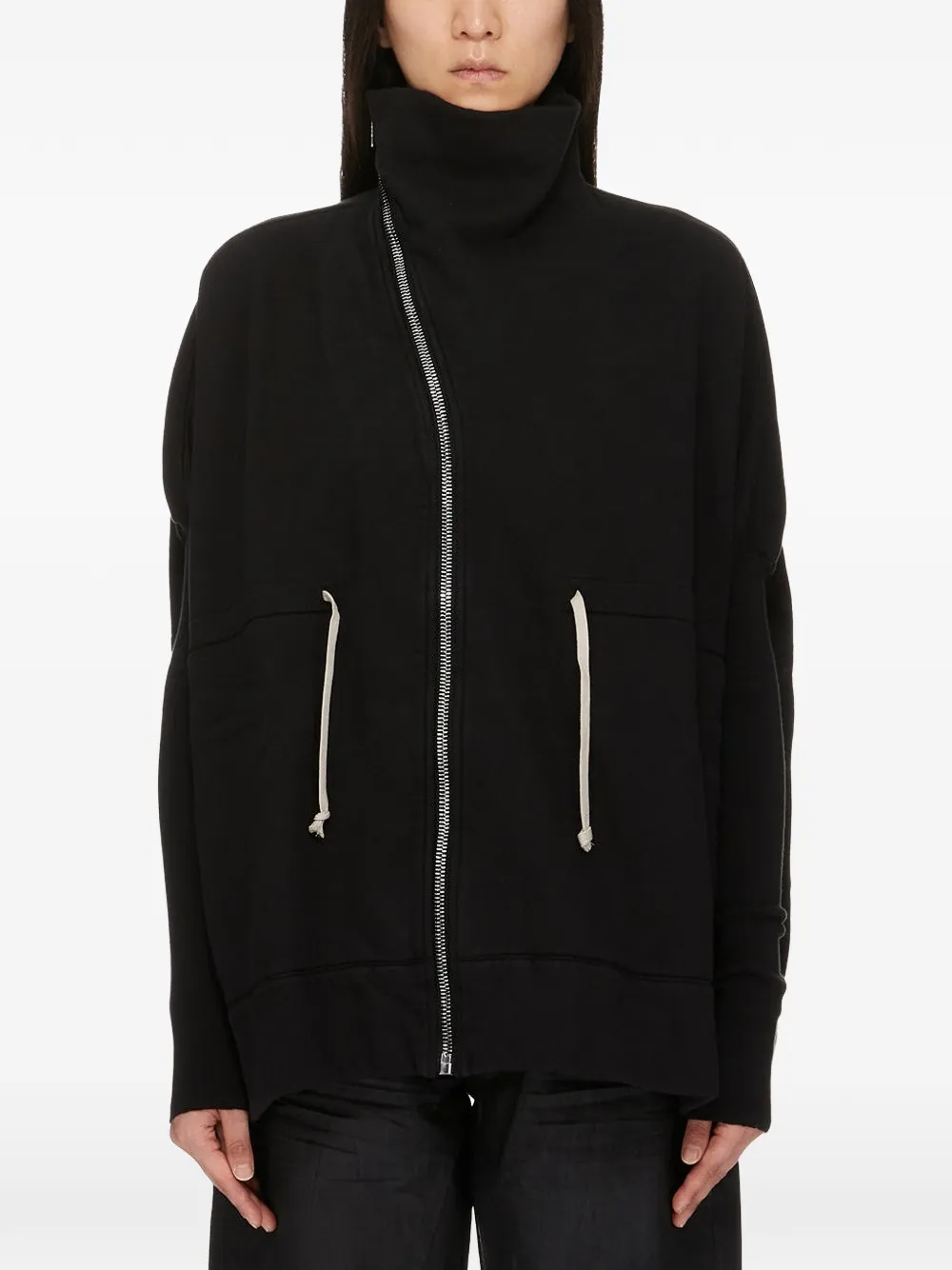 Rick Owens DRKSHDW Trui met trechterhals en rits Zwart