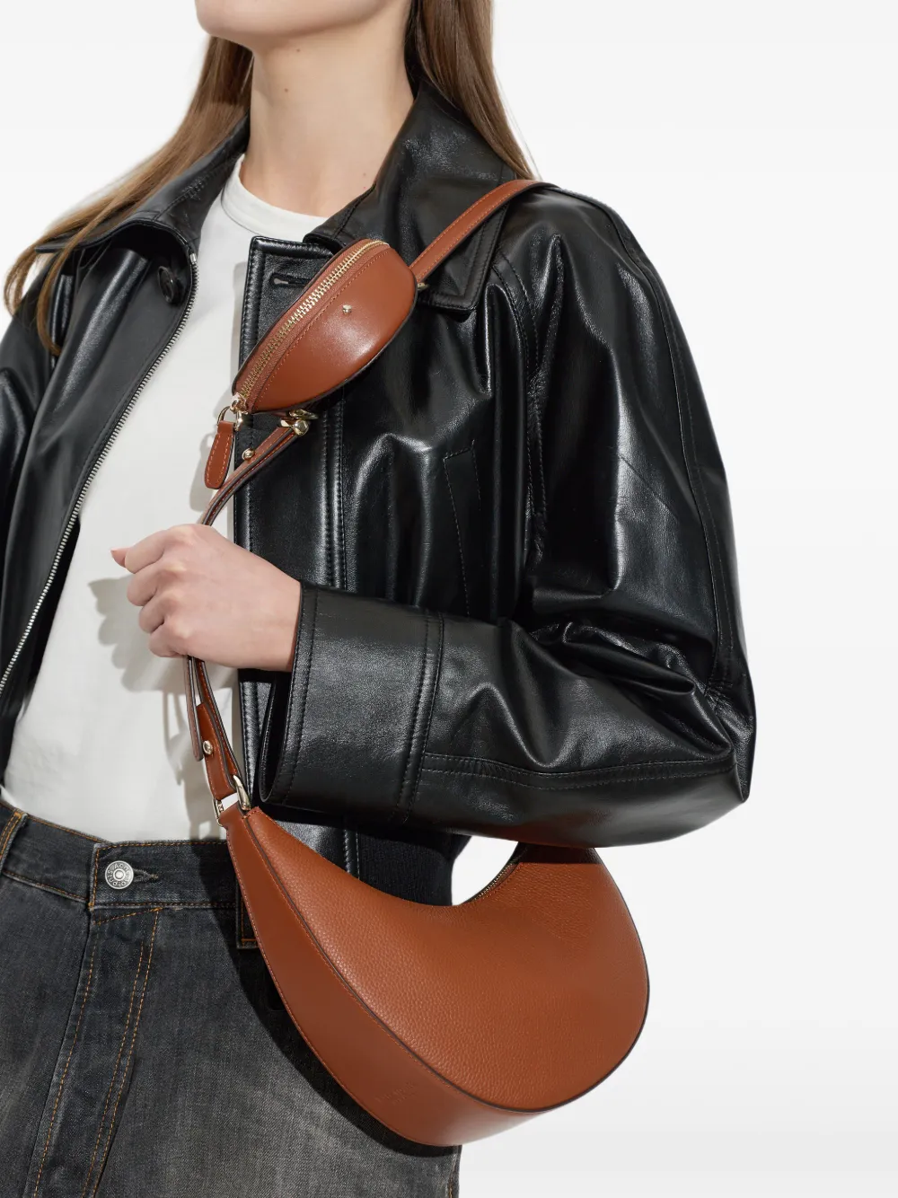 Kate Spade Leren crossbodytas met rits Bruin