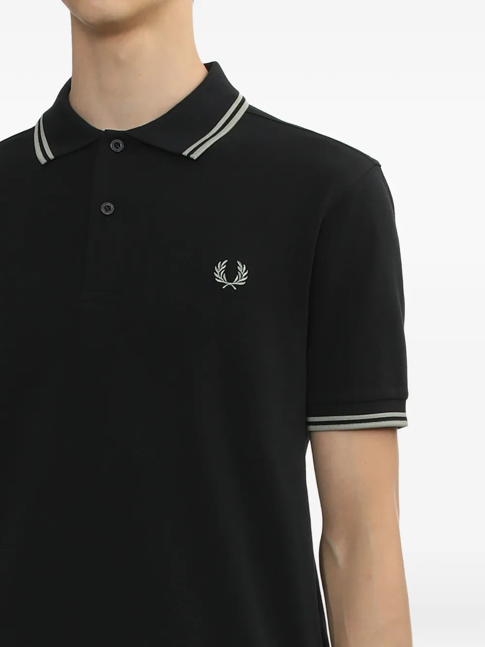 Laurel-Wreath Striped Polo Shirt