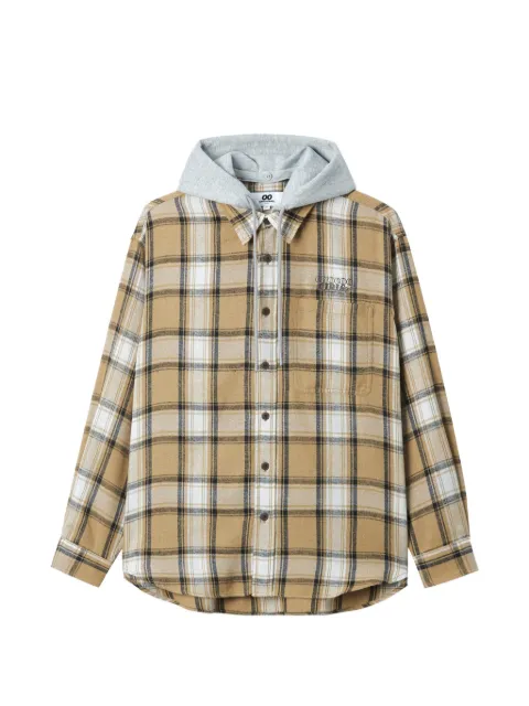 CHOCOOLATE hooded check-pattern jacket