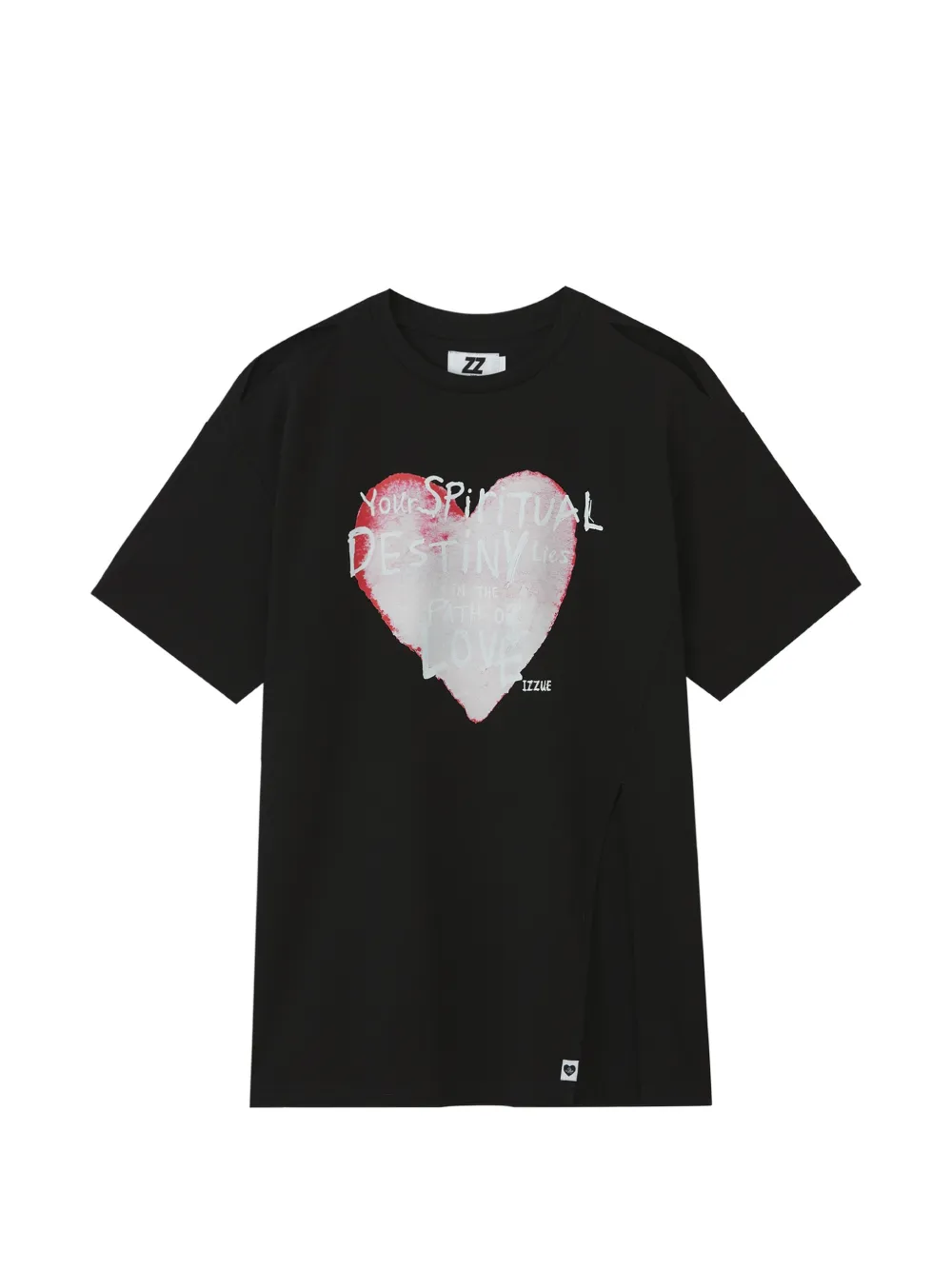 izzue T-shirt in cotone con dettaglio cut-out - Nero