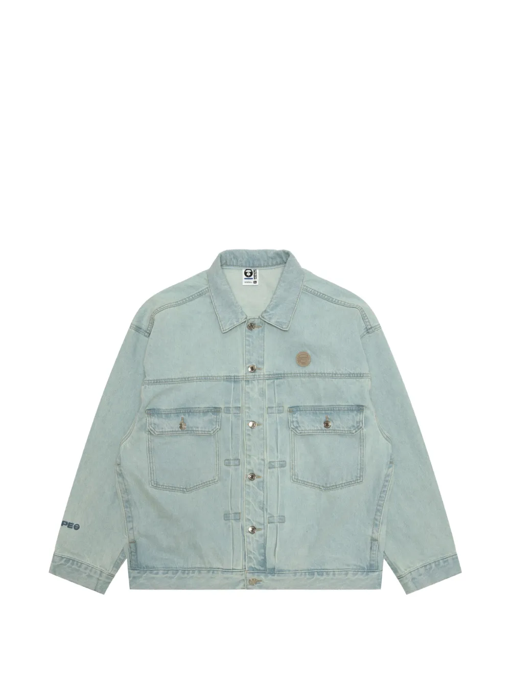 AAPE BY *A BATHING APE Denim jack met capuchon Blauw