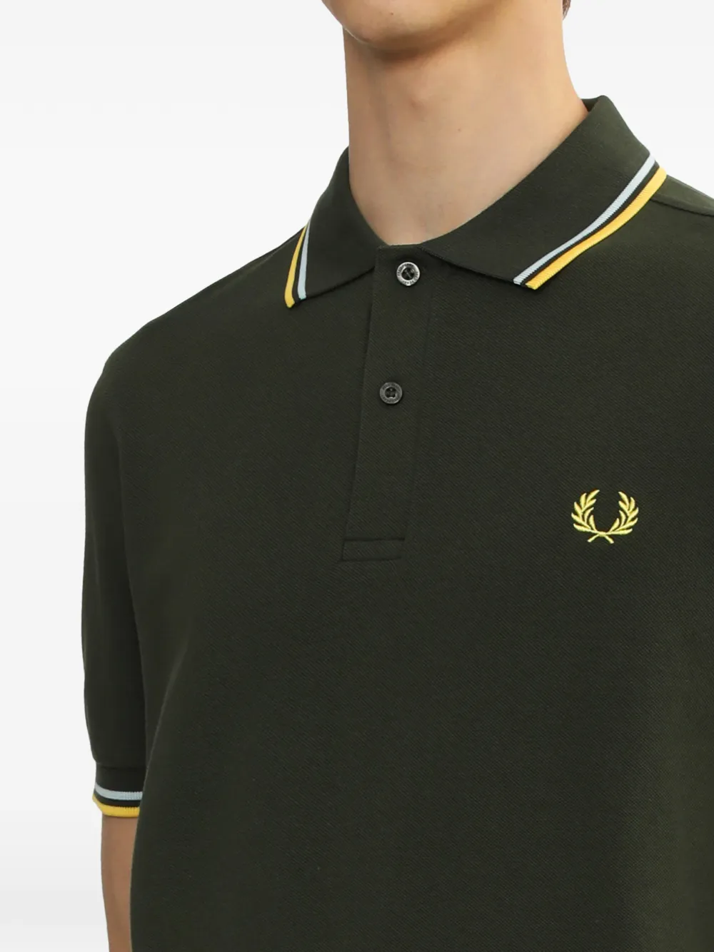 Fred Perry Laurel-Wreath gestreept poloshirt Groen