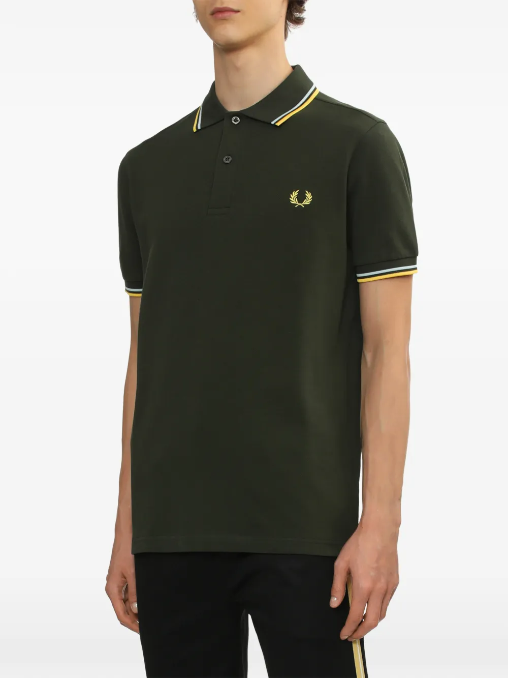Fred Perry Laurel-Wreath gestreept poloshirt Groen