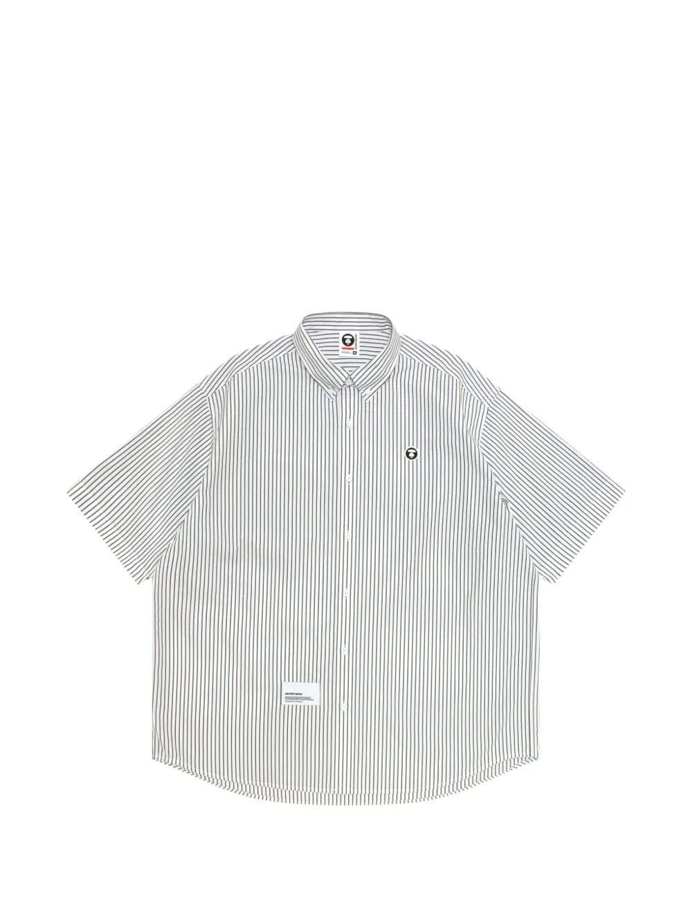 AAPE BY *A BATHING APE® Camicia a righe con applicazione - Bianco
