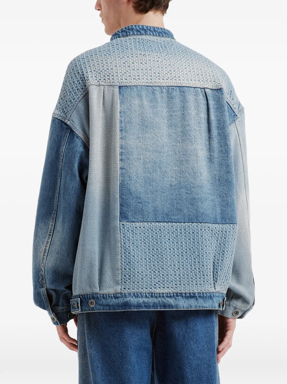FIVE CM Katoenen jack met patchwork Blauw