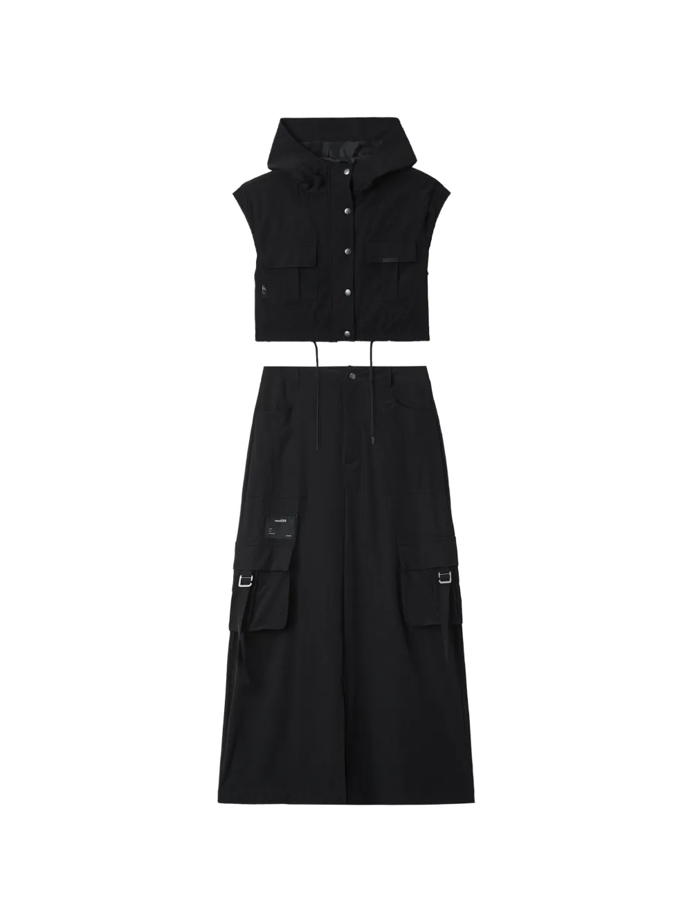 izzue Set con gonna lunga (2 pezzi) - Nero