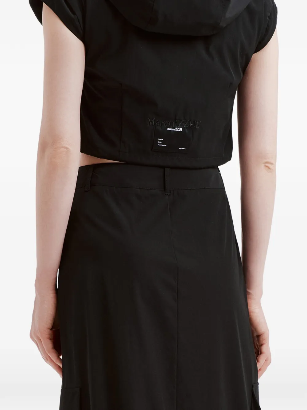 izzue Tweedelige maxi-rok set met klepzak Zwart