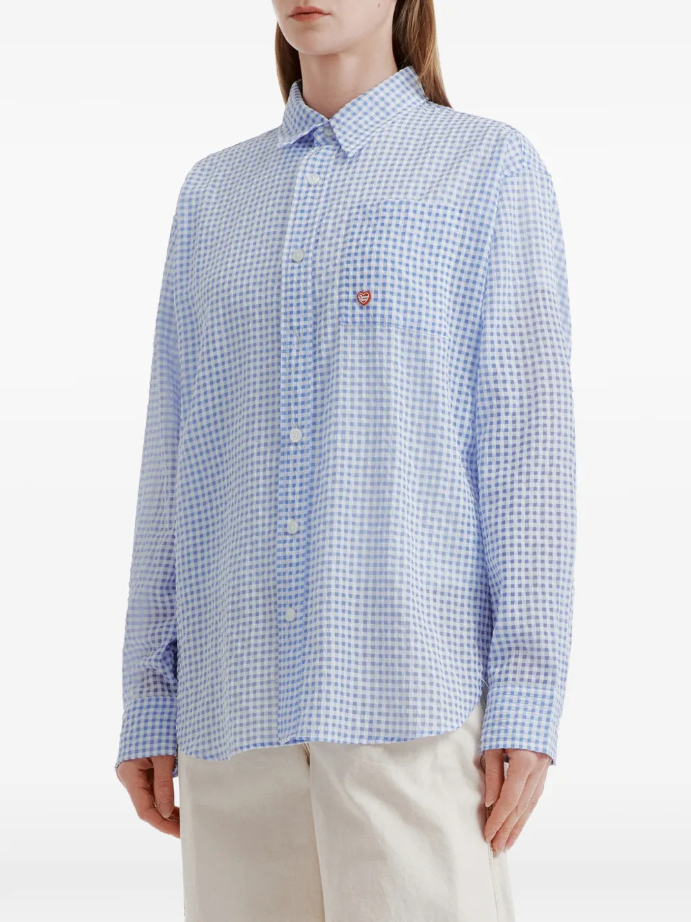  Chocoolate Check-pattern Shirt - Blue 