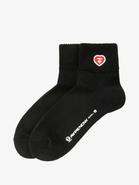 AAPE BY *A BATHING APE® heart embroidered socks