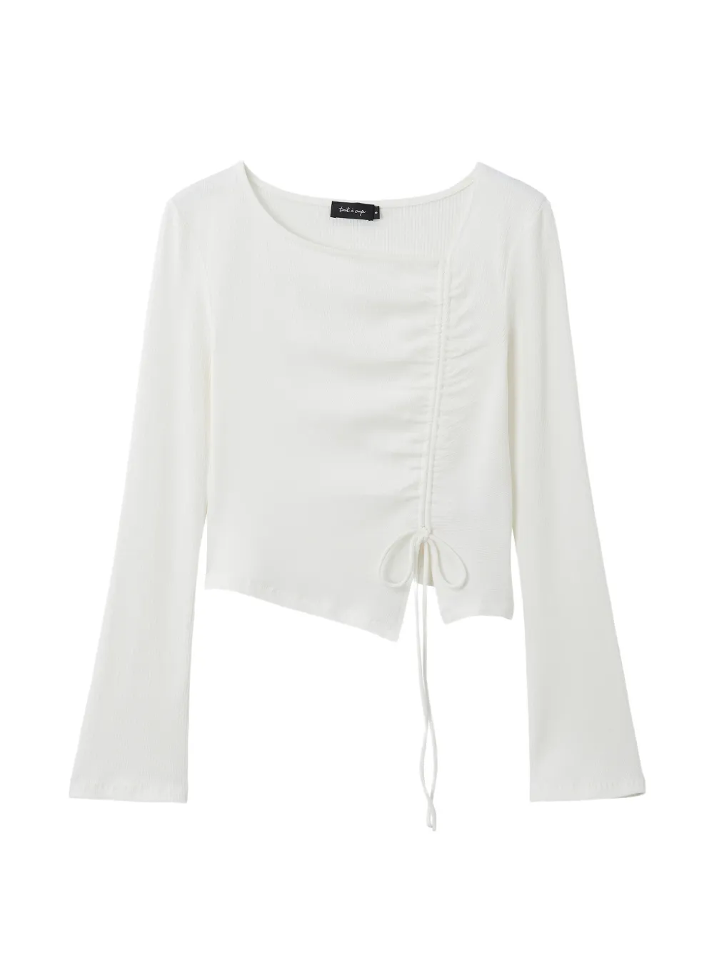 tout a coup Top a maniche lunghe con coulisse - Bianco