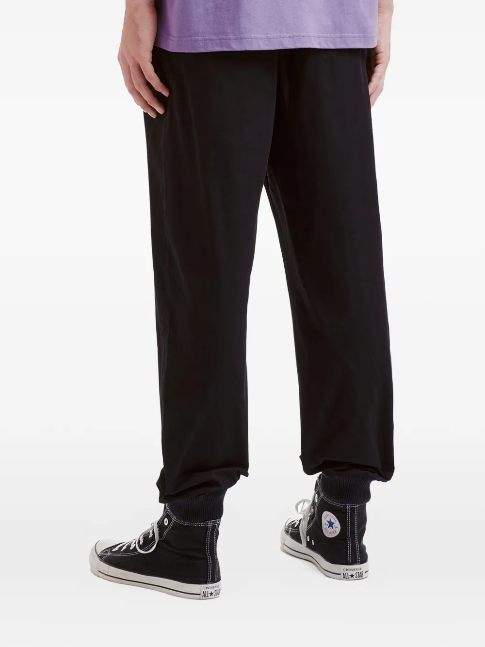 Drawstring-Fastening Logo-Patch Track Pants