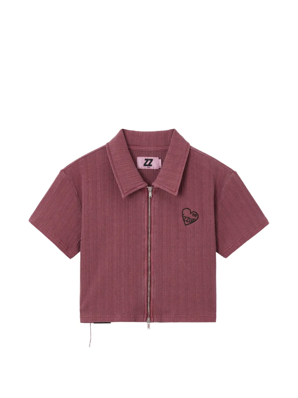 izzue Top crop con zip - Rosa