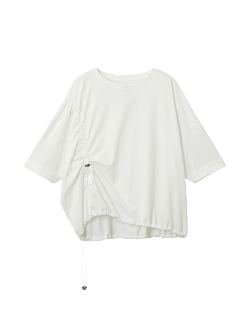 izzue T-Shirt mit Kordelzug - Weiß