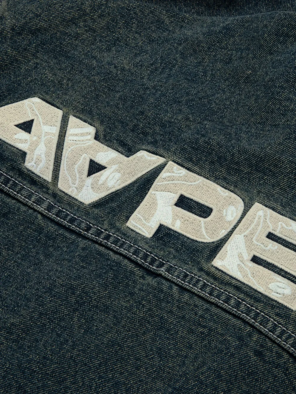 AAPE BY *A BATHING APE Denim jack met capuchon Blauw