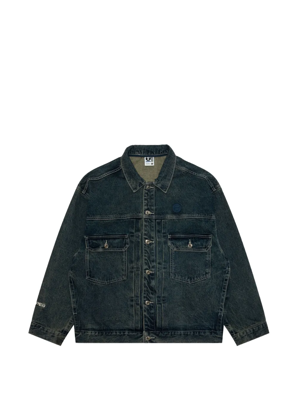 AAPE BY *A BATHING APE Denim jack met capuchon Blauw