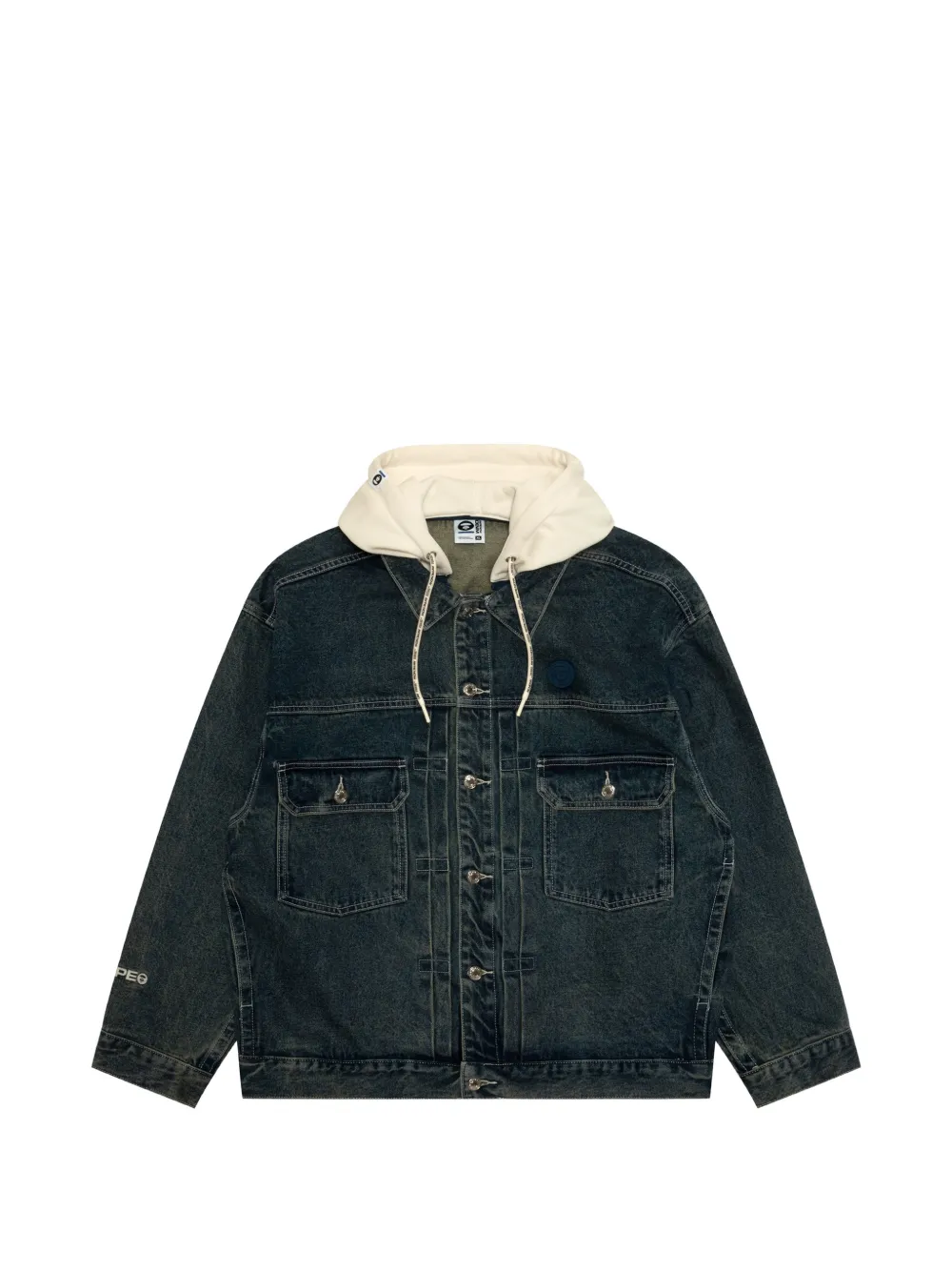 AAPE BY *A BATHING APE® hooded denim jacket - Blu