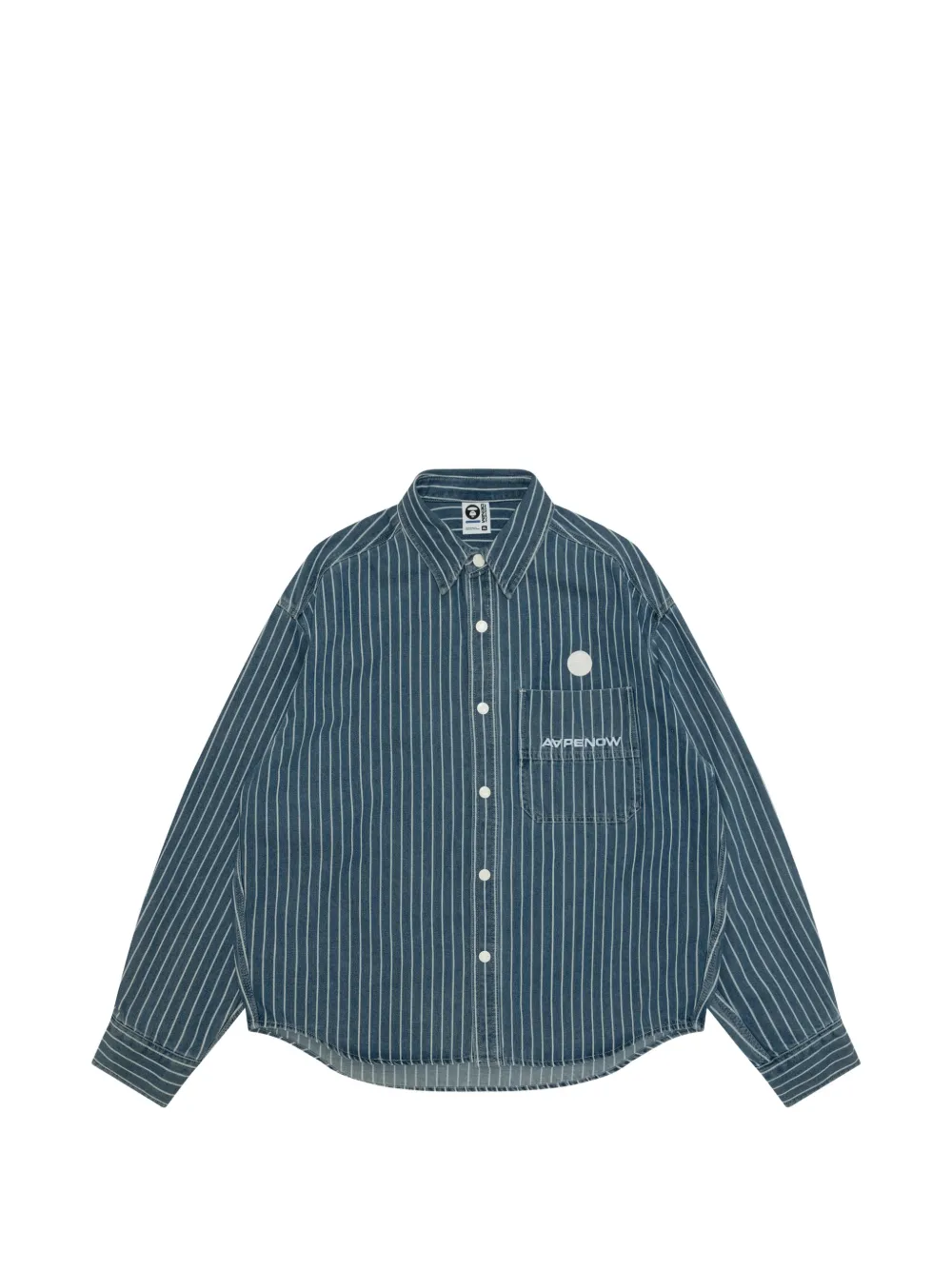 AAPE BY *A BATHING APE® Camicia a righe con applicazione - Blu