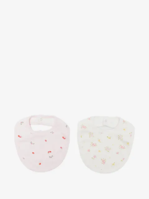 Petit Bateau floral-print bibs (set of two)