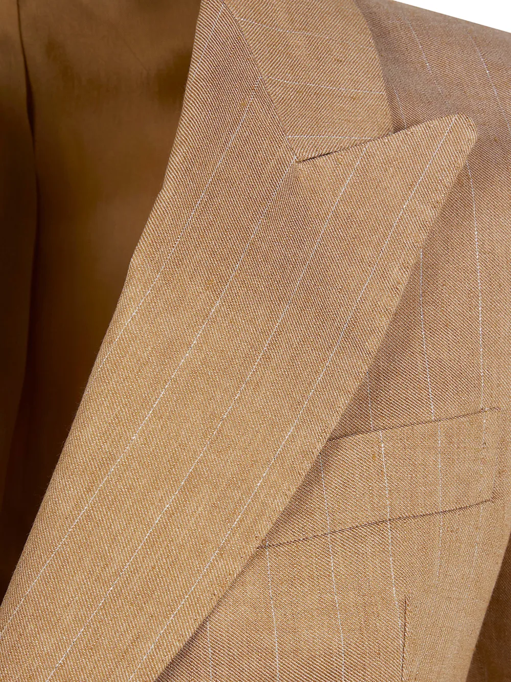 Tagliatore Gestreept pak met dubbele rij knopen Beige