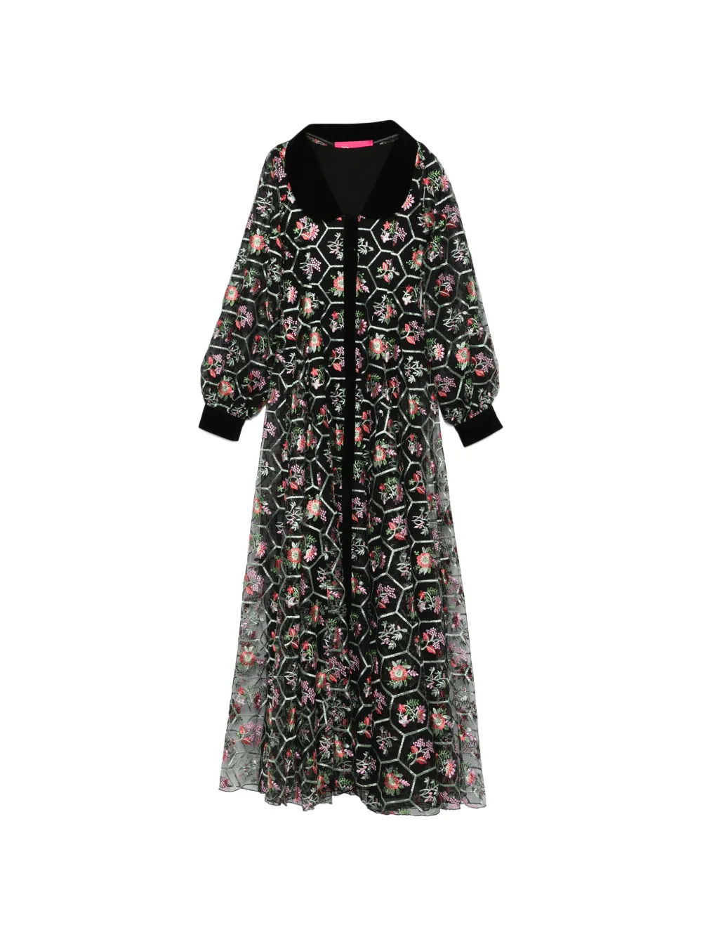 MIAU by Clara Rotescu Katinca floral embroidered dress - Nero