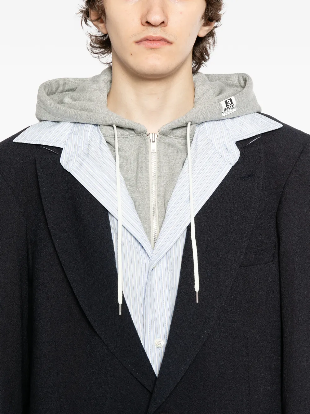 Maison MIHARA YASUHIRO Gelaagd wollen jack Blauw