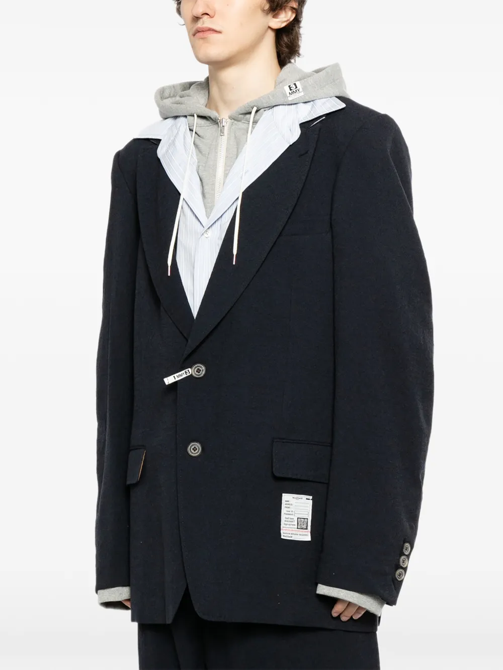  Maison Mihara Yasuhiro Wool Layered Jacket - Blue 