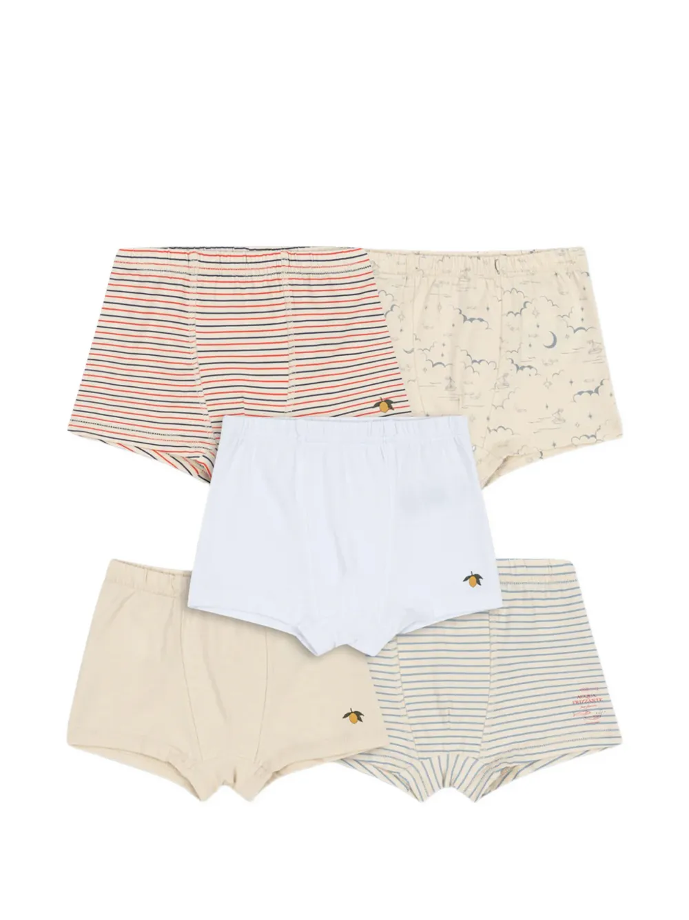 Konges Sløjd striped boxers (pack of five) - Bianco