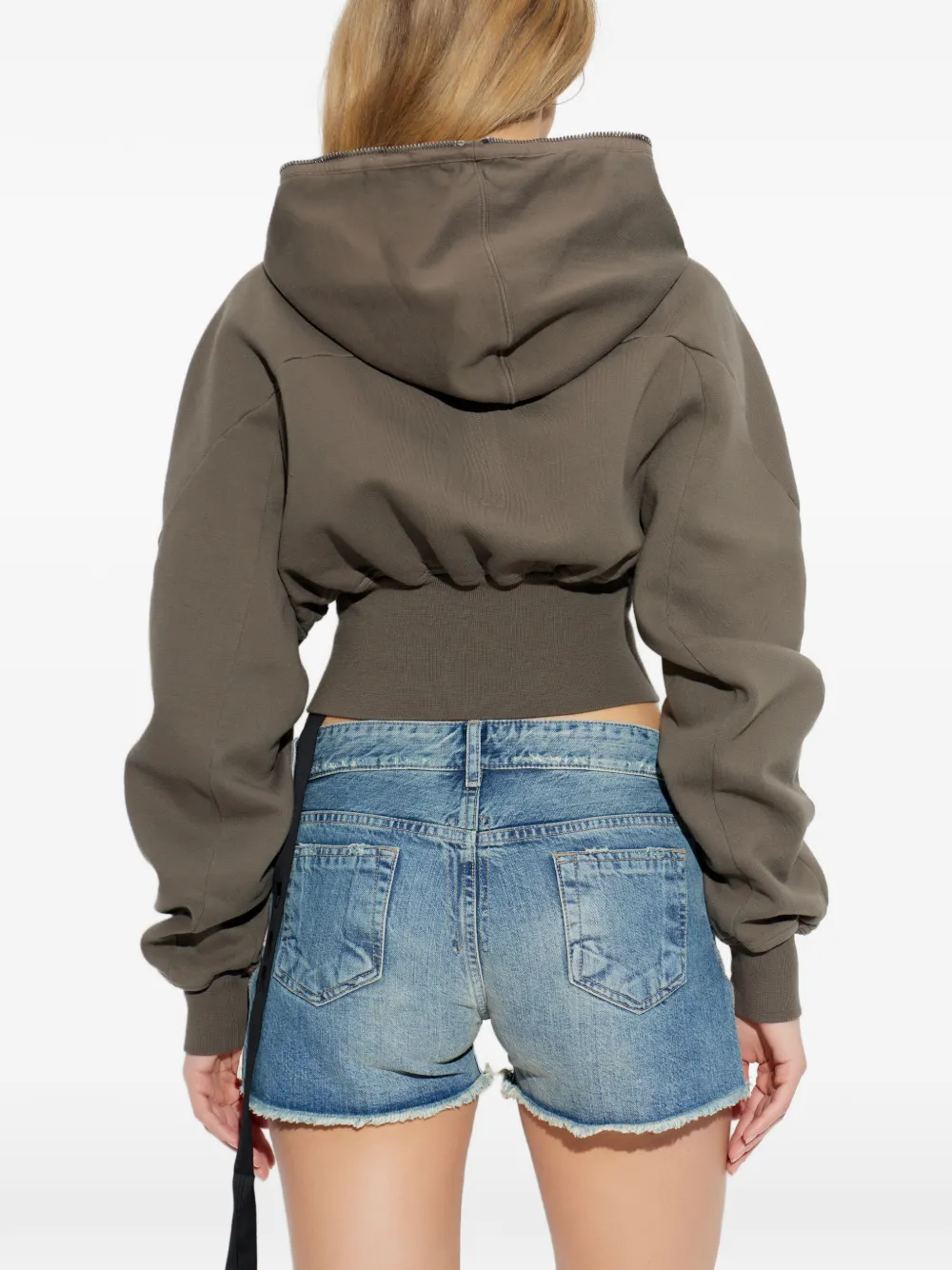 Rick Owens DRKSHDW Hoodie met capuchon en rits Bruin