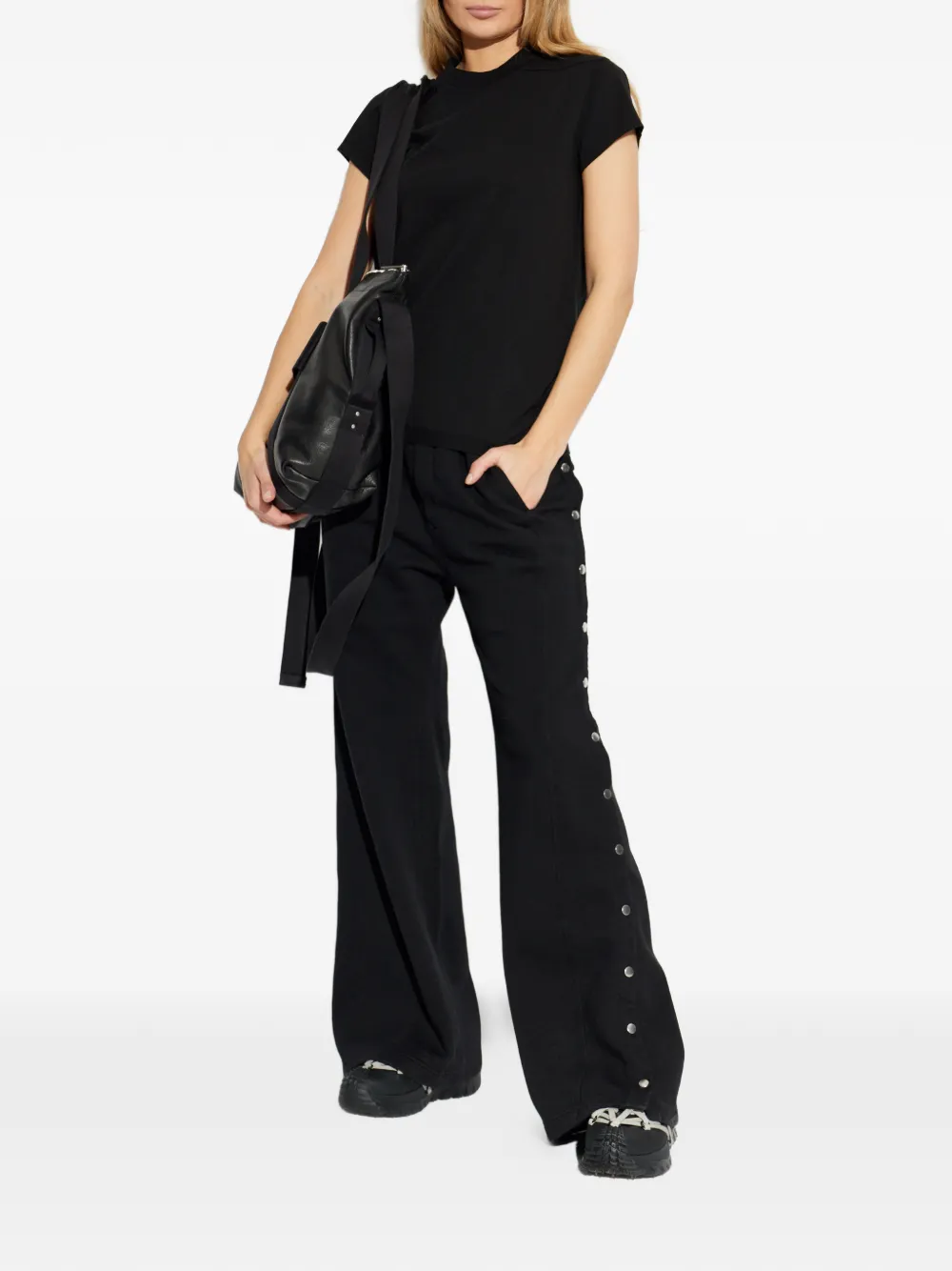 Rick Owens DRKSHDW T-shirt met schouder detail Zwart
