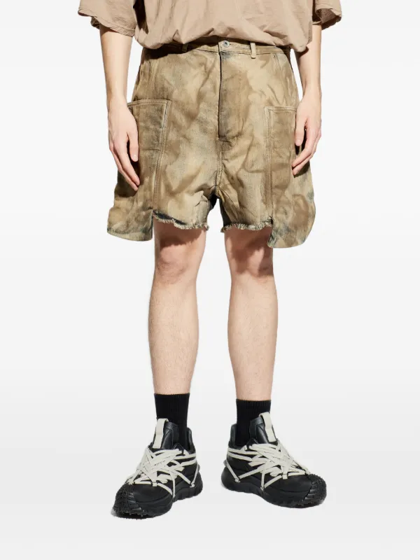 Rick Owens DRKSHDW Frayed Pocket Shorts | Neutrals | FARFETCH JO