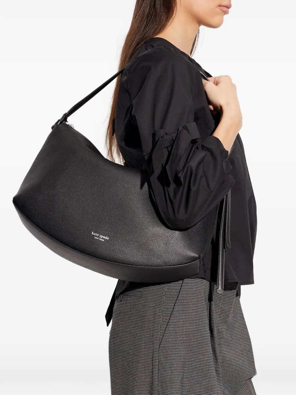 Kate Spade Leren schoudertas met strikdetail Zwart
