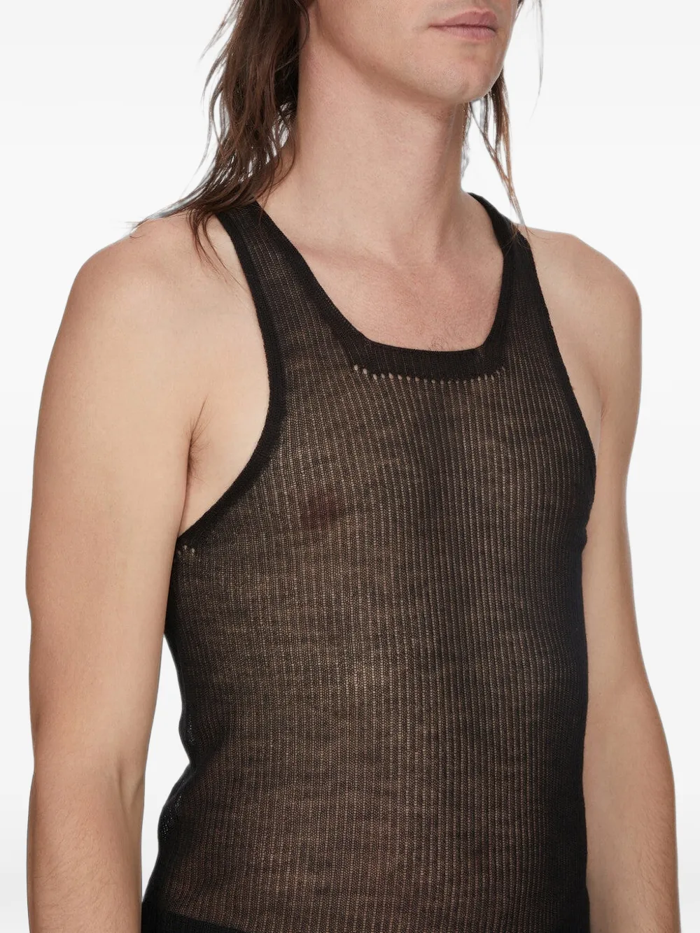 Rick Owens Geribbelde top Zwart