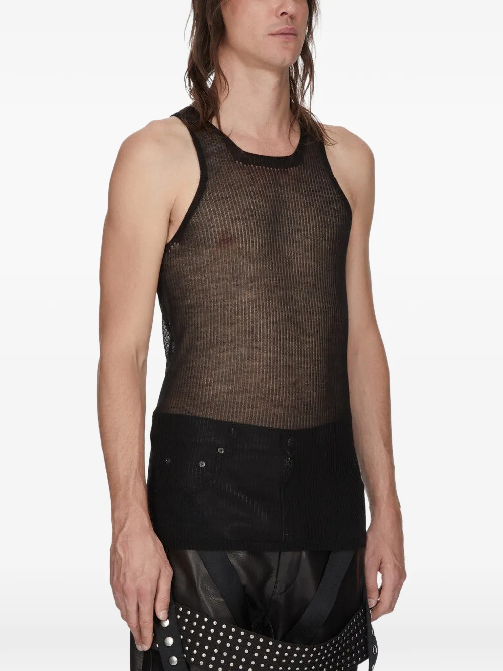 Rick Owens Geribbelde top Zwart