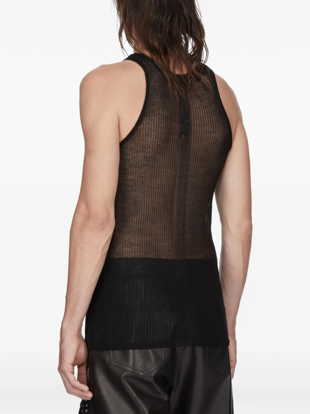 Rick Owens Geribbelde top Zwart