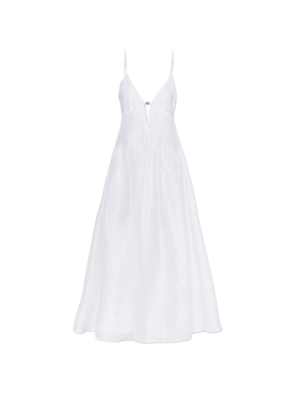 Tory Burch appliqué pleated dress - Bianco