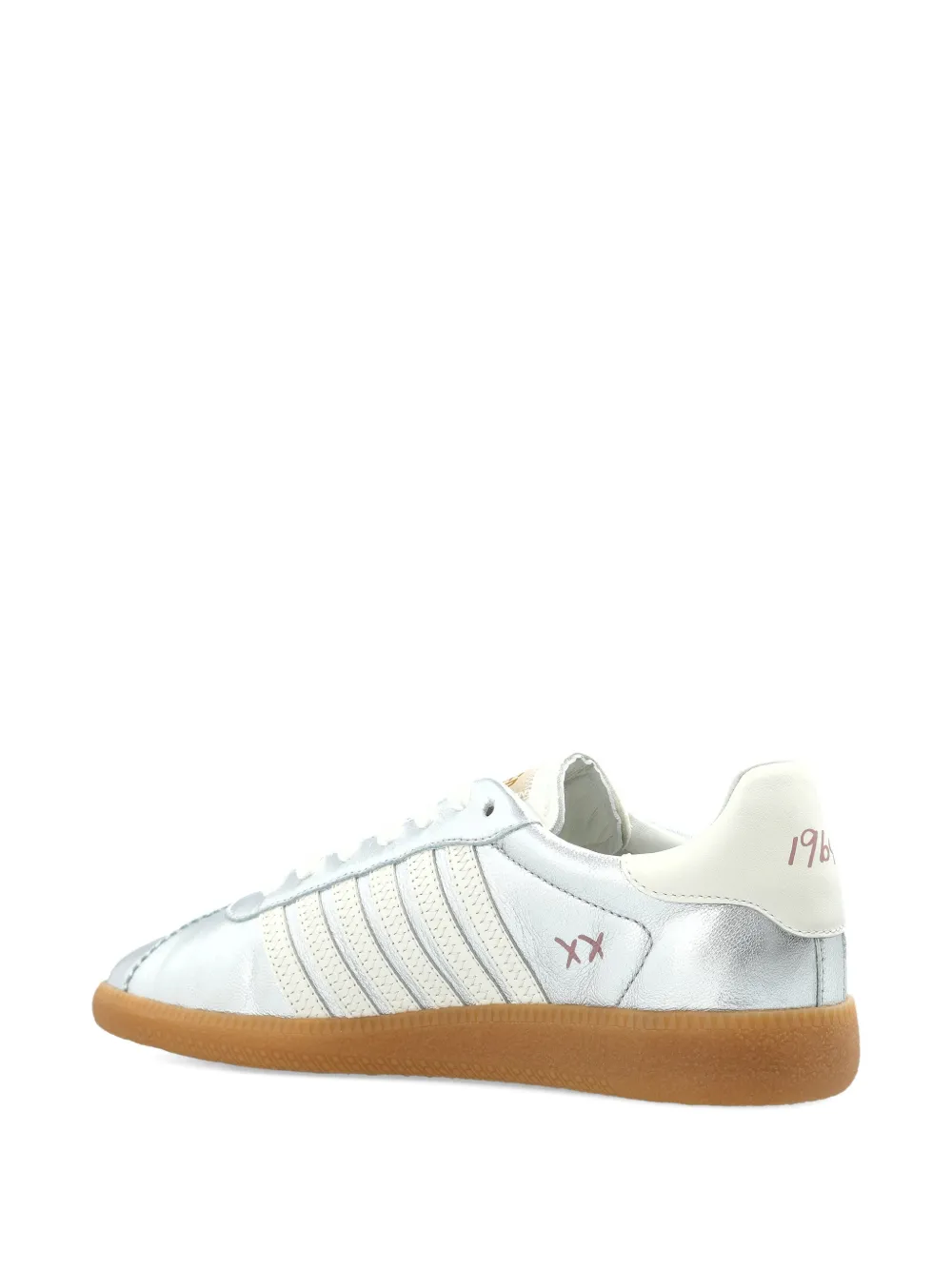 DSQUARED2 Rebel leaf-appliqué sneakers Zilver