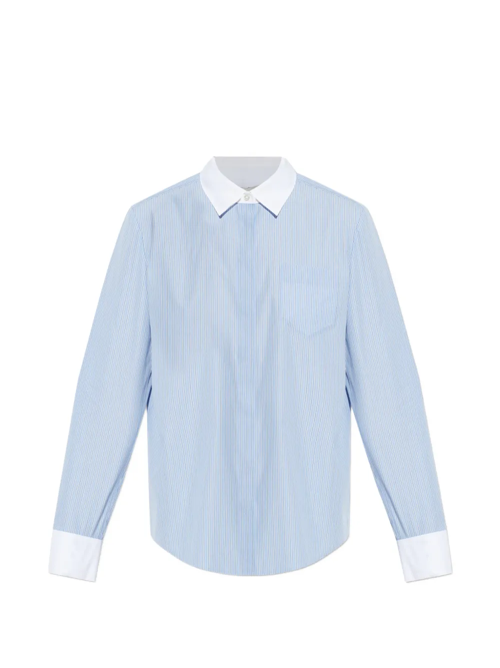 Tory Burch contrast-border striped shirt - Blu