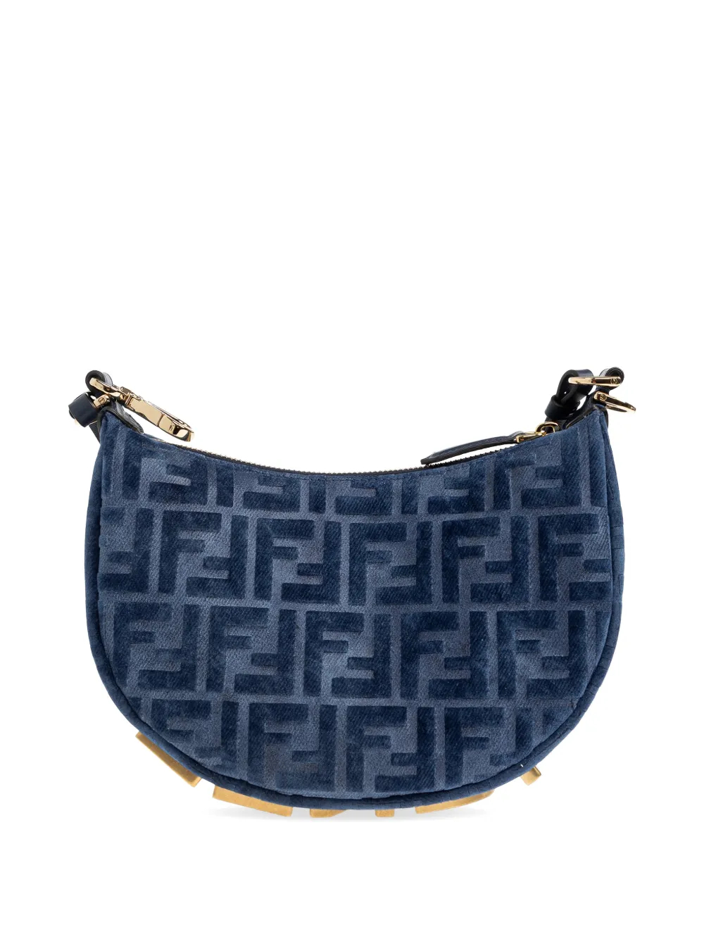 FENDI graphy mini-schoudertas met monogram-logo Blauw