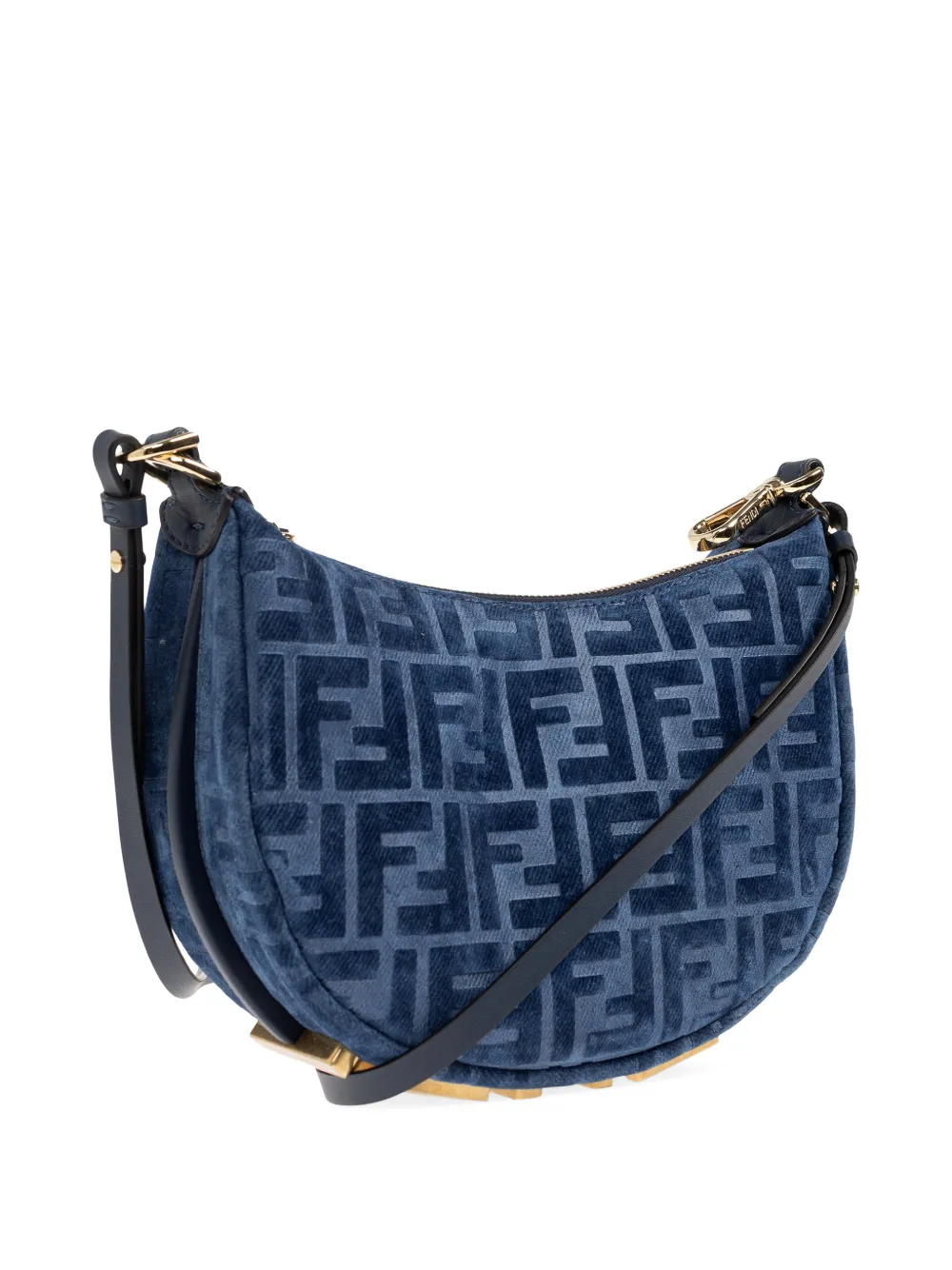 FENDI graphy mini-schoudertas met monogram-logo Blauw