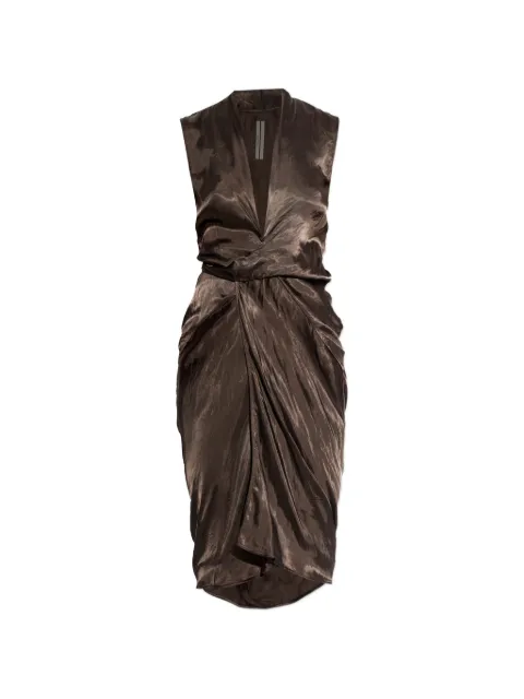 Rick Owens vestido drapeado con cuello en V